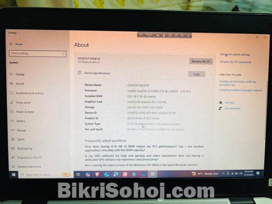 Hp Ellietbook 840 G3
